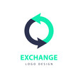 © denvitruk - Exchange logo concept. Currency exchange symbol. Financial services, return on investment. Vector illustration