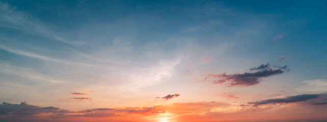 Wall Mural - sunset sky with clouds background.