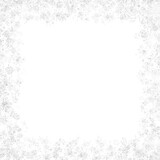 Fototapeta  - isolated white silver snowflakes cluster square   on a transparent background
