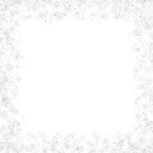 Isolated White Silver Snowflakes Cluster Square   On A Transparent Background