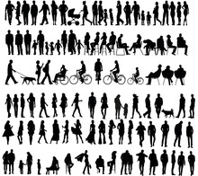 Vector Silhouettes Of People