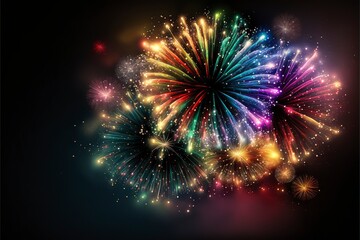 Canvas Print - Colorful firework