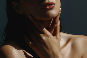 sensual tunned beautiful woman on sun