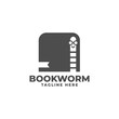 illustration of a book with a worm. bookworm logo. good for any business related to book.