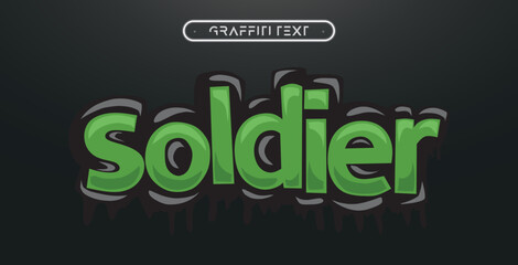 SOLDIER Graffiti text effect, editable spray and street text style