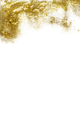 Wall Mural - golden christmas background. gold glitter isolated on white with copy space in vertical format