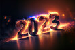 © Man - 2023 new year sign with bokeh background