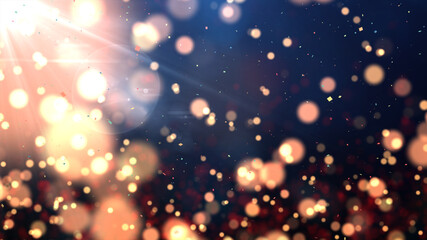 Poster - abstract background of the new year festival celebration particles and confetti on dark blue background.