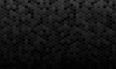 Wall Mural - black hexagonal abstract background with gradient. game grid wallpaper.