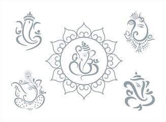 Wall Mural - Ganesha, Aum, Hindu wedding card, Diwali, India	