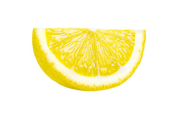 Wall Mural - slice of lemon citrus fruit isolated on transparent png