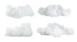 Soft clouds shape cut out transparent backgrounds special effect 3d rendering png file
