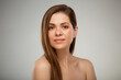 © Yuriy Shevtsov - Isolated beauty portrait of young woman with bare shoulders. Close up face.