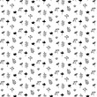 © OrawanWongka - Black and white floral pattern, transparent background.