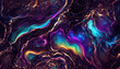 Abstract liquid iridescent oil slick (Generative AI)
