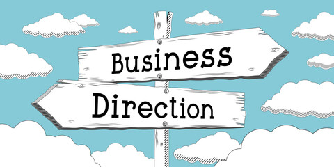 Sticker - Business direction - outline signpost with two arrows