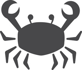 Sticker - Crab icon. Black ocean fauna symbol. Underwater animal