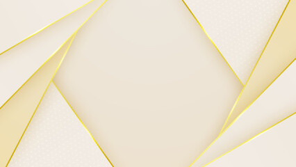 Wall Mural - Abstract white and gold shapes background