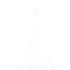 Wall Mural - fancy christmas tree illustration abstract lights and snowflakes transparent isolated decoration