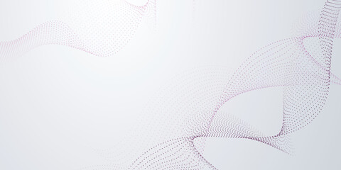 White abstract background and purple dot wave 