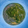 Die Kurstadt Bad Merhentheim im nördlichen Baden-Württemberg im Luftbild, Little Planet-Ansicht