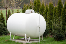Propane Gas Tank For Home Heating. Gas Supply For Heating The Building.