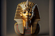 Mask of Egyptian pharaoh, display, background, mock-up, copy space, 3d render style, generative AI