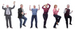 © ASDF - collage of people joyful energetic full length isolated