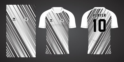 black white sports shirt jersey design template	