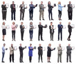 © ASDF - group of successful people with notepad in hands isolated