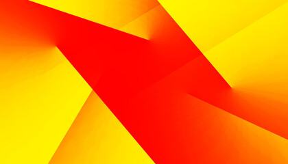 Wall Mural - Yellow orange red abstract background for design. Geometric shapes. Triangles, squares, stripes, lines. Color gradient. Modern, futuristic. Bright, colorful. Web banner.