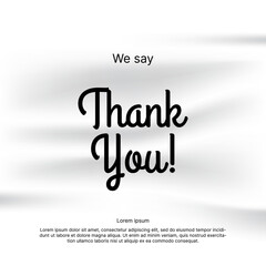 Wall Mural - thank you lettering typography vector design for greeting card on corrugated fabric background
