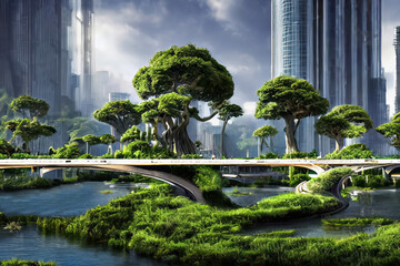 City of the future, environmental architecture, green ecology town