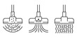 Vacuum cleaner icons set - powerful suction