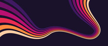 Ray Beam Cherry Pink Pop Old Purple Rainbow Fun Stripes Element Vintage Retro Background