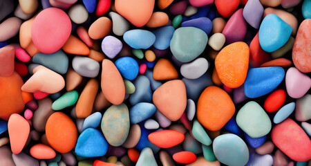 Wall Mural - AI Digital Illustration Colourful Pebbles