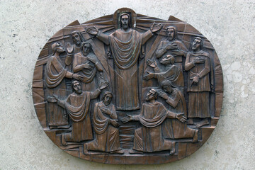 Jesus Commissions His Disciples on a Mountain, Way of Light by Giovanni Dragoni, San Callisto Catacombs in Rome, Italy