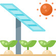 solar technology farming organic nature field garden ranch plant farm  flat icon