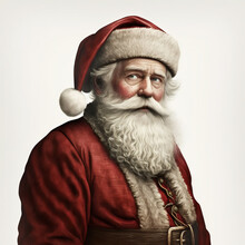 Vintage Father Christmas In Muted Tones. Traditional Santa Claus. Generative Ai
