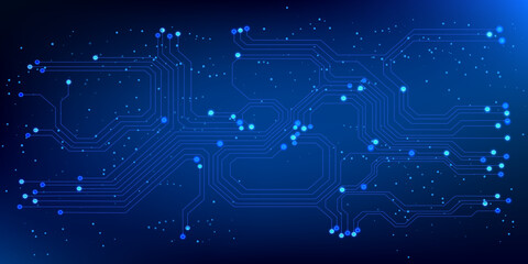 Leinwandbilder - Circuit board cyber space modern line connection technology concept. Digital data security vector design. Electronic and engineering illustration texture.