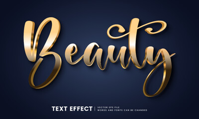 Wall Mural - Editable 3d beauty gold text effect. Fancy font style perfect for logotype, title or heading text.