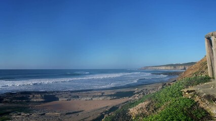 Canvas Print - Pedra Branca beach in Ericeira, is part of the world surf reserve in Ericeira Portugal.