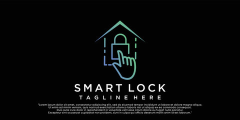 Wall Mural - Creative logo design  smart lock with concept unique Premium Vector