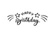 © vladico - Happy birthday lettering quote beautifully lettering with brush hand. Label or print for postcard