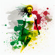 Senegal soccer poster. Abstract Senegalese football background. Senegal national football player. Senegalese woman soccer team