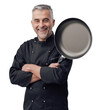 Chef posing with a pan