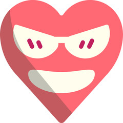 Wall Mural - Cool heart emoji icon