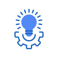 Wall Mural - light bulb with blue gear like business efficacy