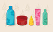 © AP Stock - vector female cosmetics packages composition.