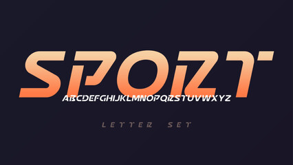 Wall Mural - Vector modern sans serif font, uppercase letter set, alphabet, typography
